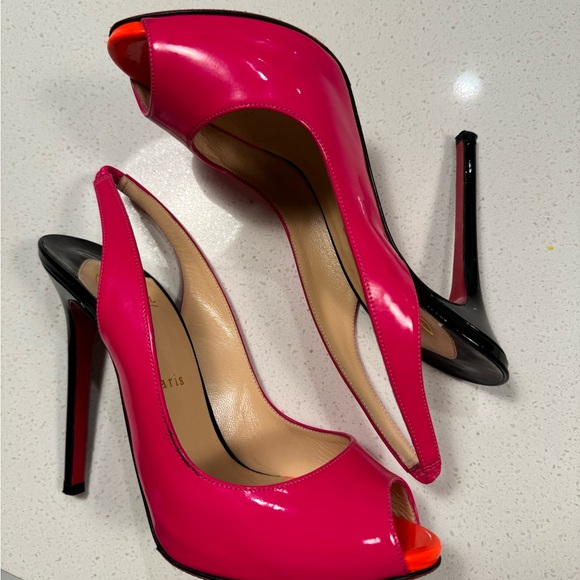 Christian Louboutin very prive hot pink slingback pumps, size 39 - Picture 1 of 6